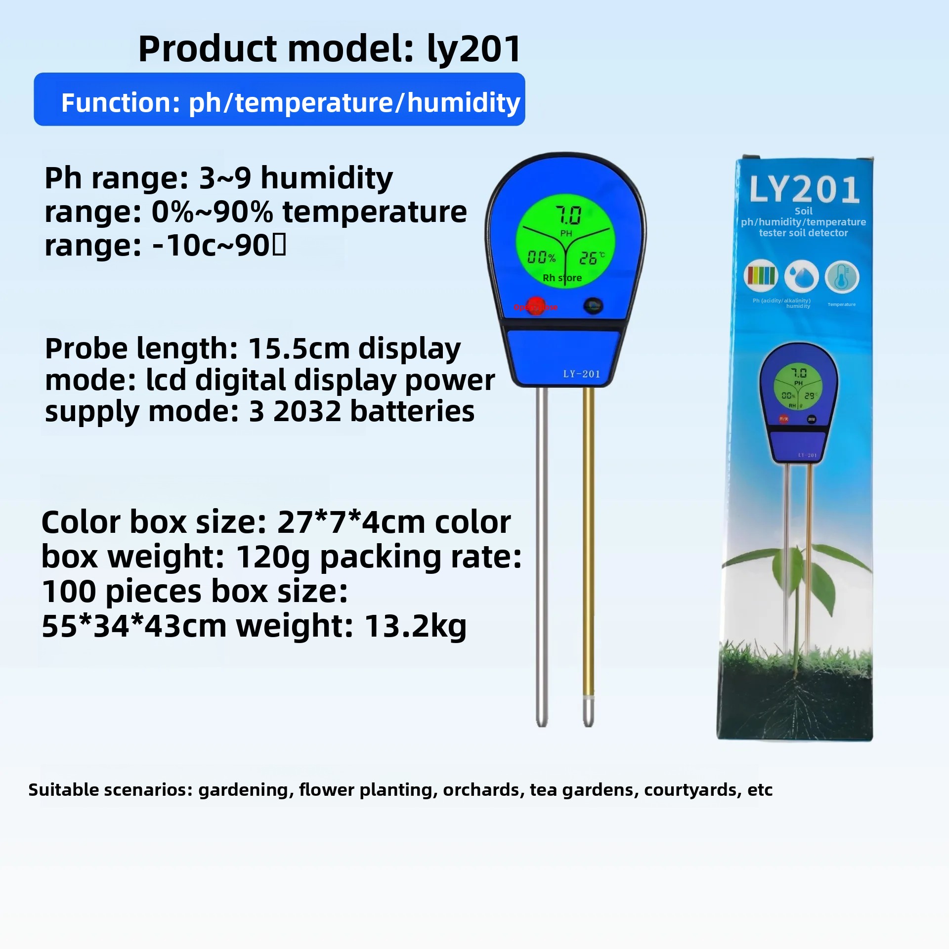 Soil Ph Meter - Misuratore 4 in 1 per umidità