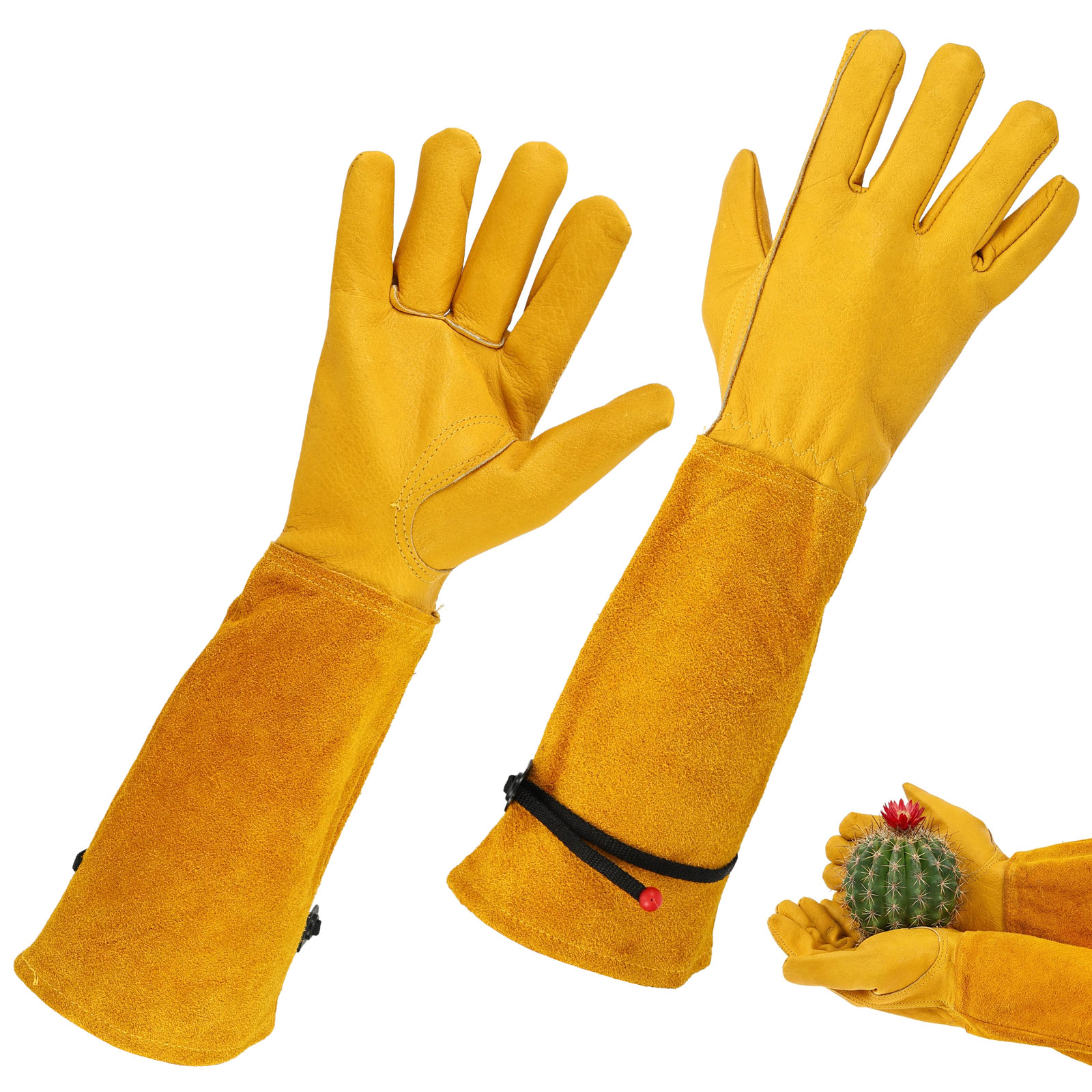 Garden Gloves Thorn Proof - Guanti da Giardinaggio Lunghi in Pelle