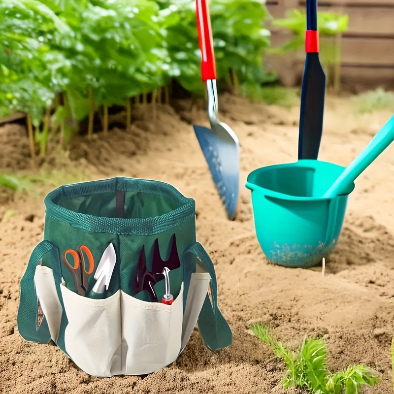 Gardening Tools Green - Borsa per attrezzi da giardino rotonda